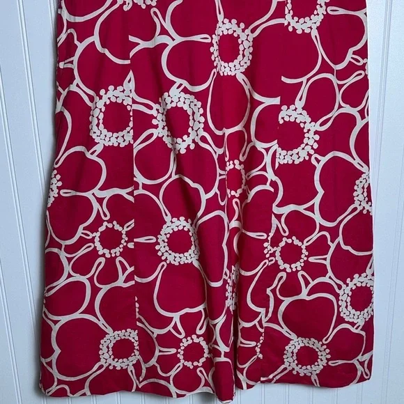 Boden Pink White Floral Alfani Floral Dress V-neckline sleeveless cotton 18L - Picture 11 of 11